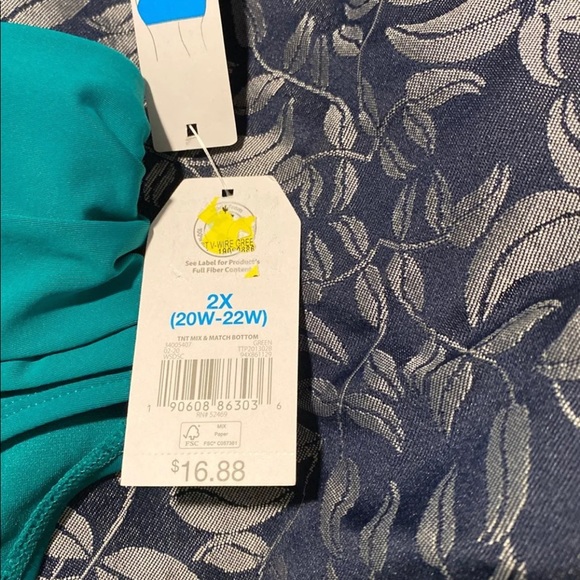 Time and Tru Women's Plus Size V-Wire Green Ocean - Picture 4 of 5